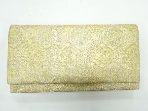 アンティーク　亀甲に花模様織出し和装バッグ